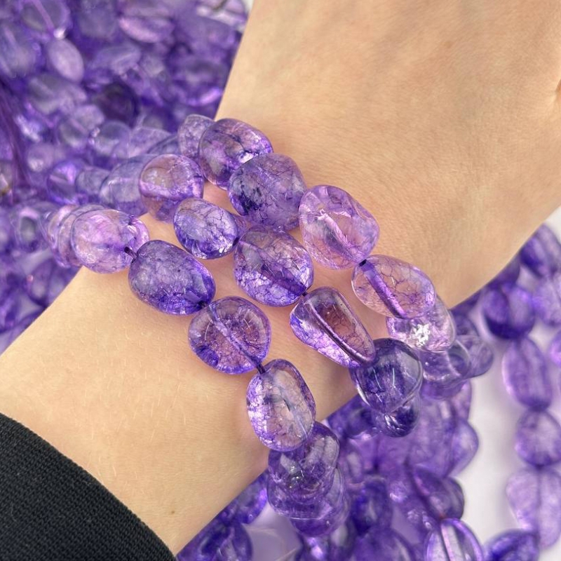 Бусины Кварц тонированный средний размер бусин 14*16мм